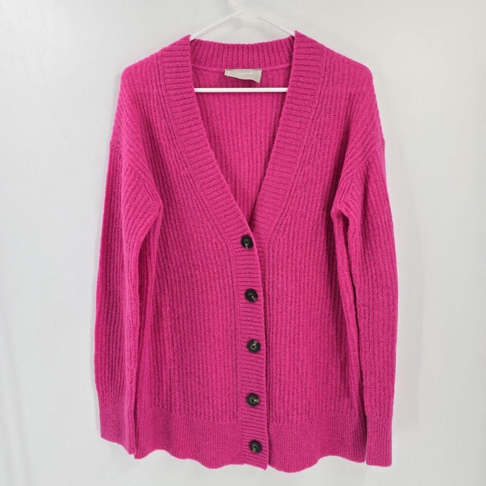 Everlane Alpaca Oversized Cardigan Fuchsia Pink Button Down Sweater XS